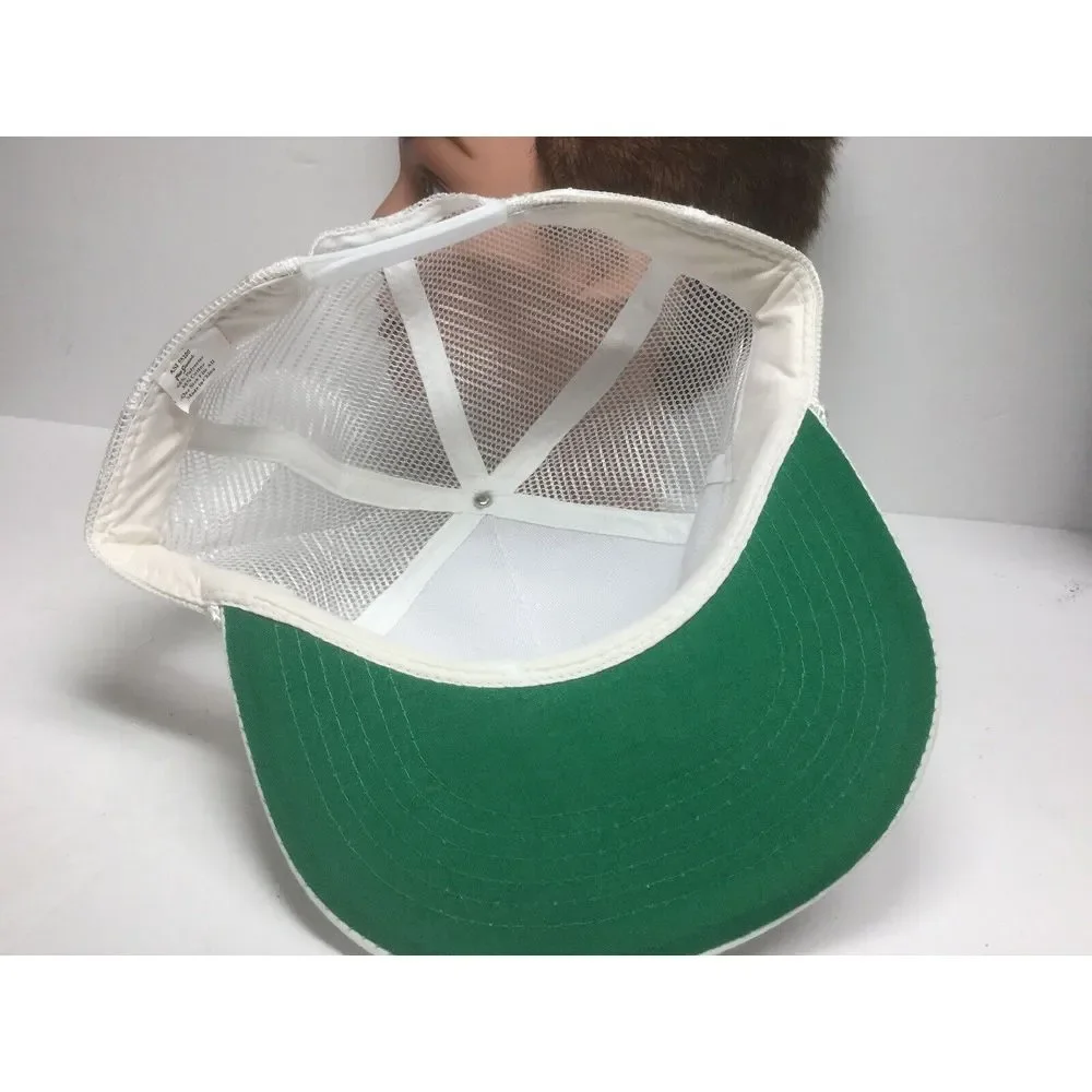 Vintage B & G White Hat‎ Embroidered Patch Snapback Mesh Trucker Cap